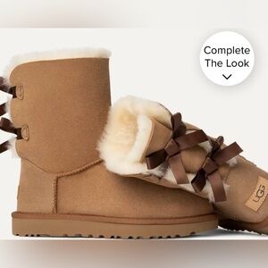UGG - Bailey Bow Boots color chestnut size 7 women